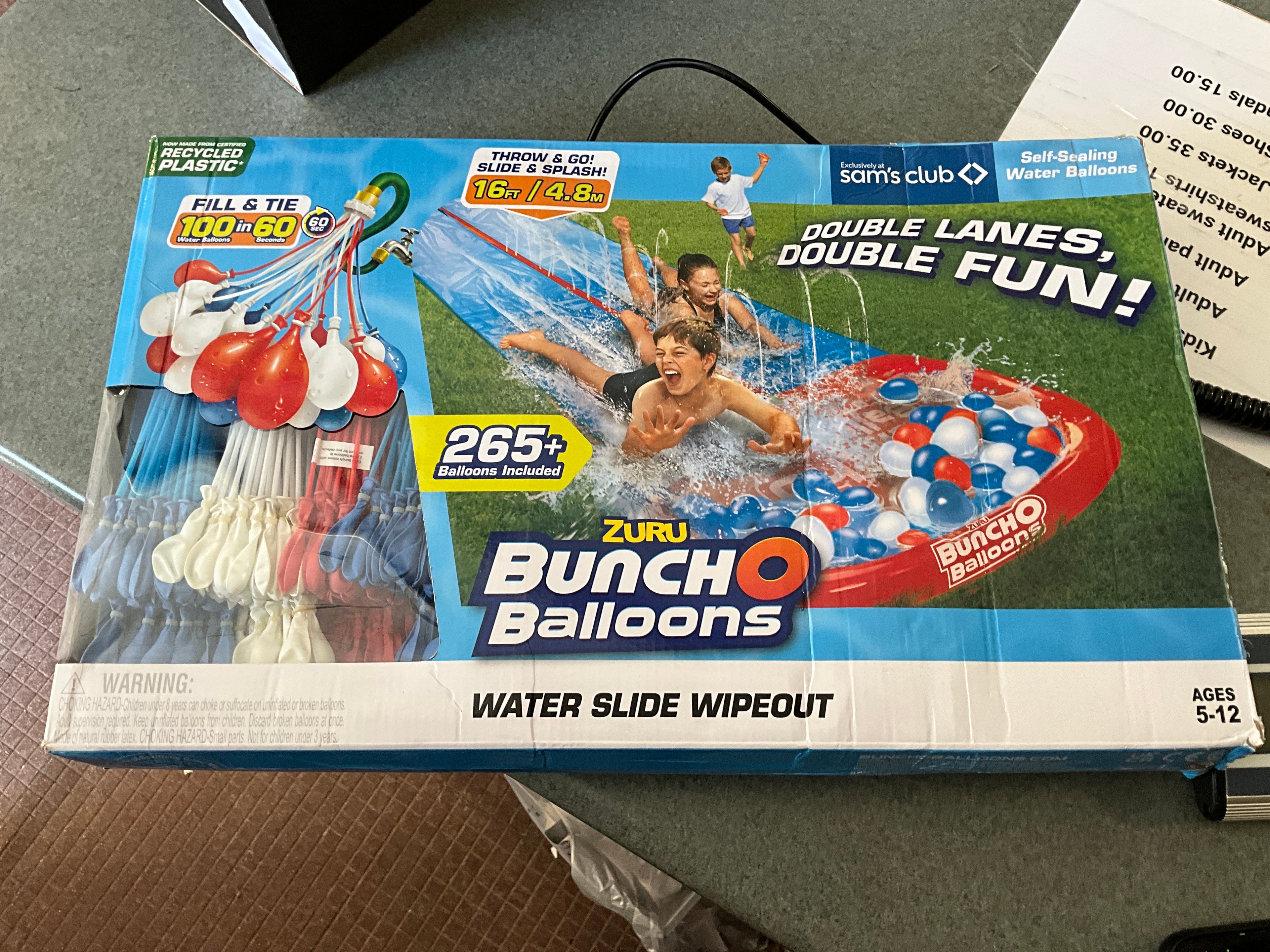 Bunch o balloons water slide 16ft with water balloons