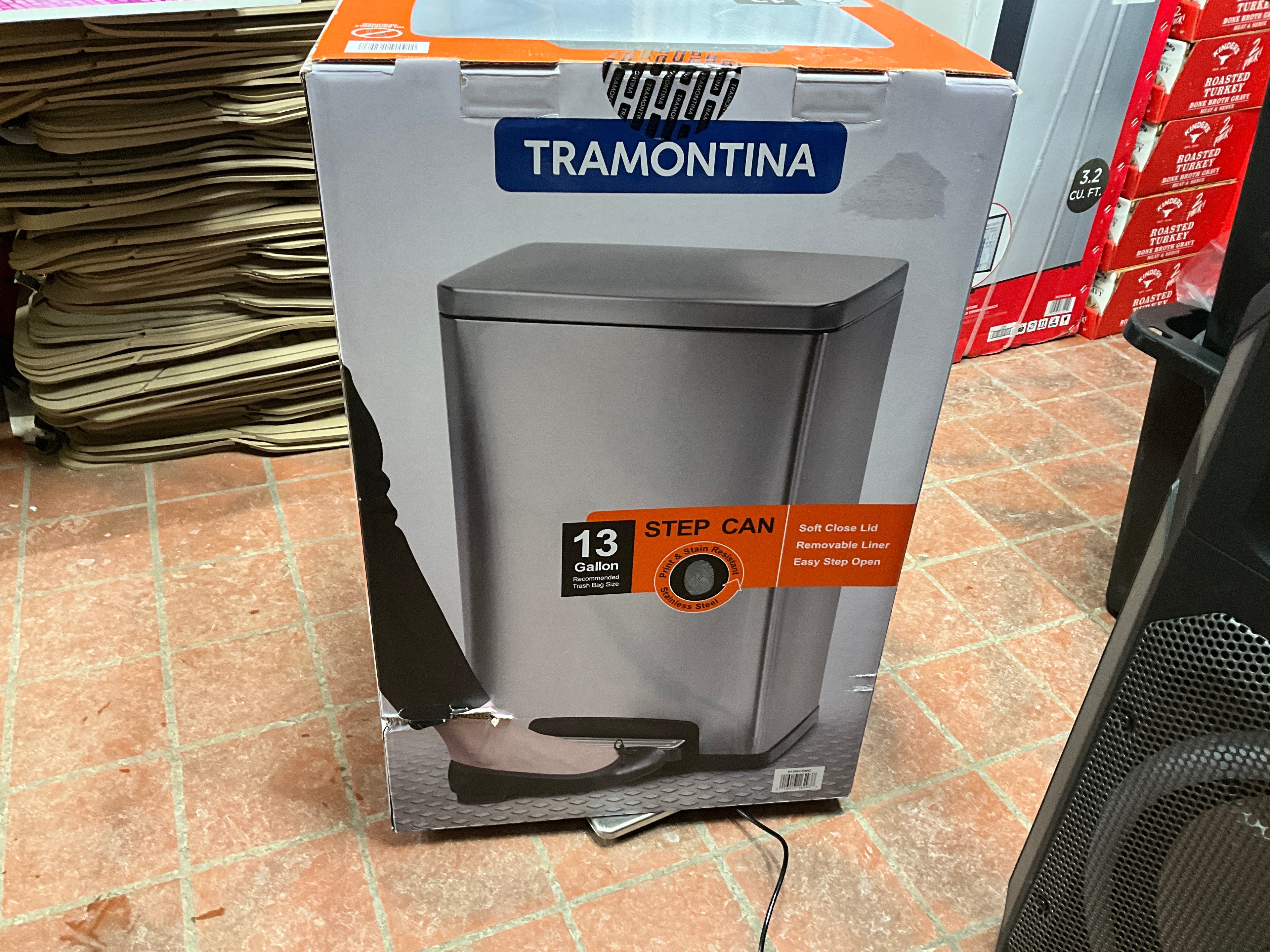 Tramontina stainless steel trashcan